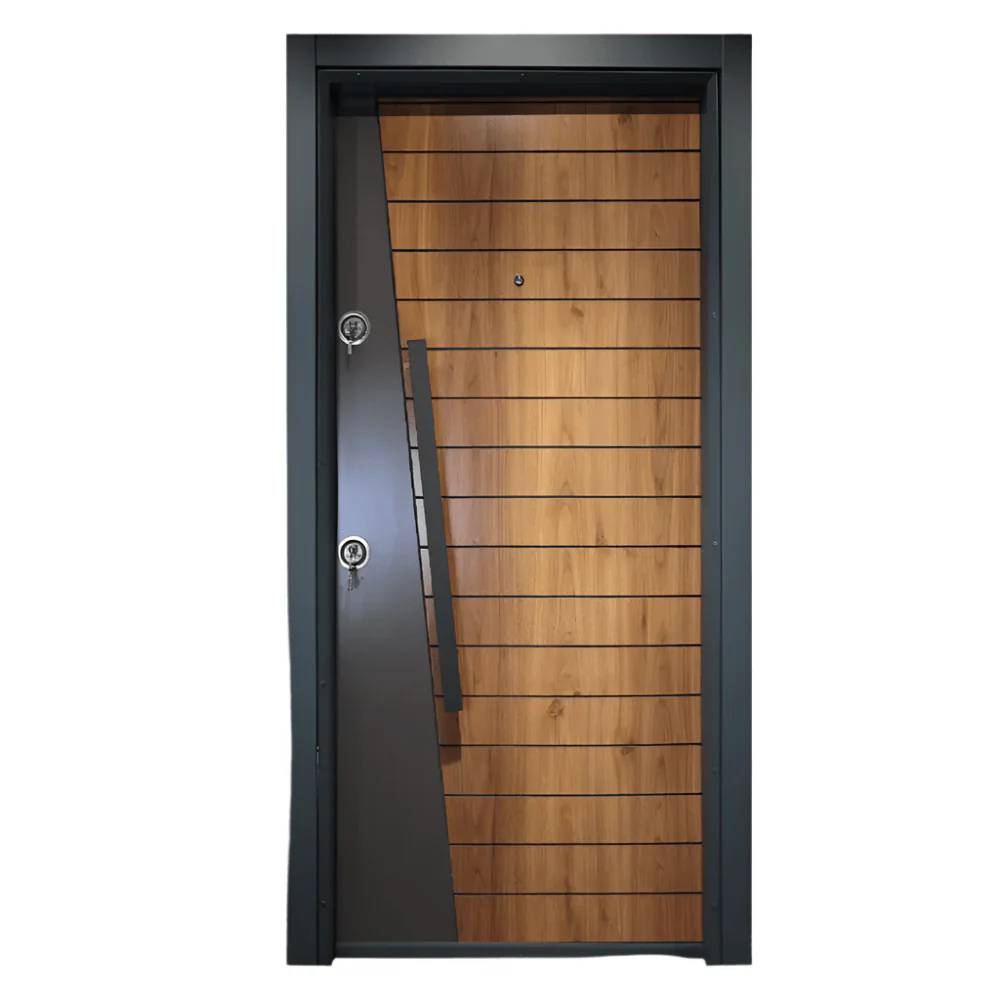 Decordin Laminox Single Door – IBR-003 – Classic Wooden Finish, Laminox Build, Mono Lock System, Reinforced Frame & Peephole for Secure, Elegant Entrances