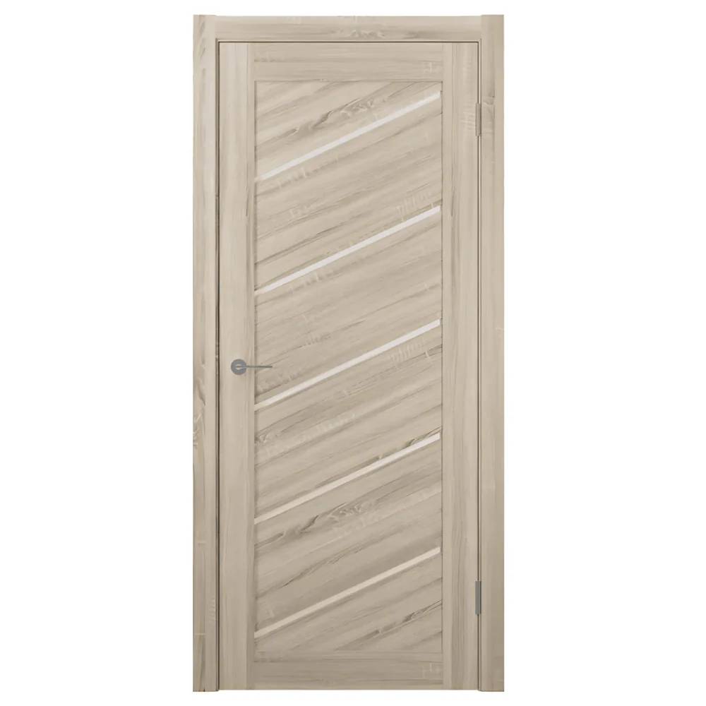 Unidoors Oak Sonoma PVC Internal Door – MD03 | Solid Wood Core | 90x210cm | Free Installation | Moisture Resistant
