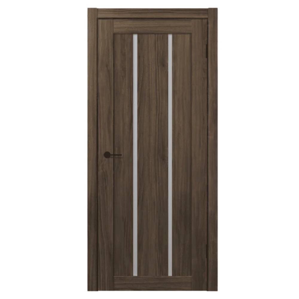 Unidoors Dark Oak PP Internal Door – EL02 – 210x90cm, Solid Wood Core, Tempered Glass Inserts, Splash-Resistant Finish & Free Expert Installation