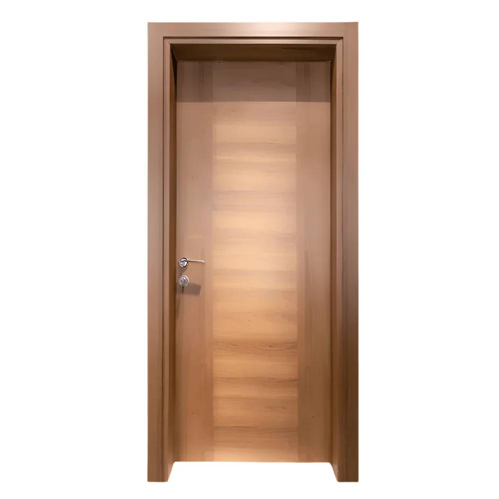 Decordin Interior Light Brown Door – PVC Coated Melamine, Water-Proof Frame, Warm Wood Finish, Customizable Sizes, Free Professional Installation