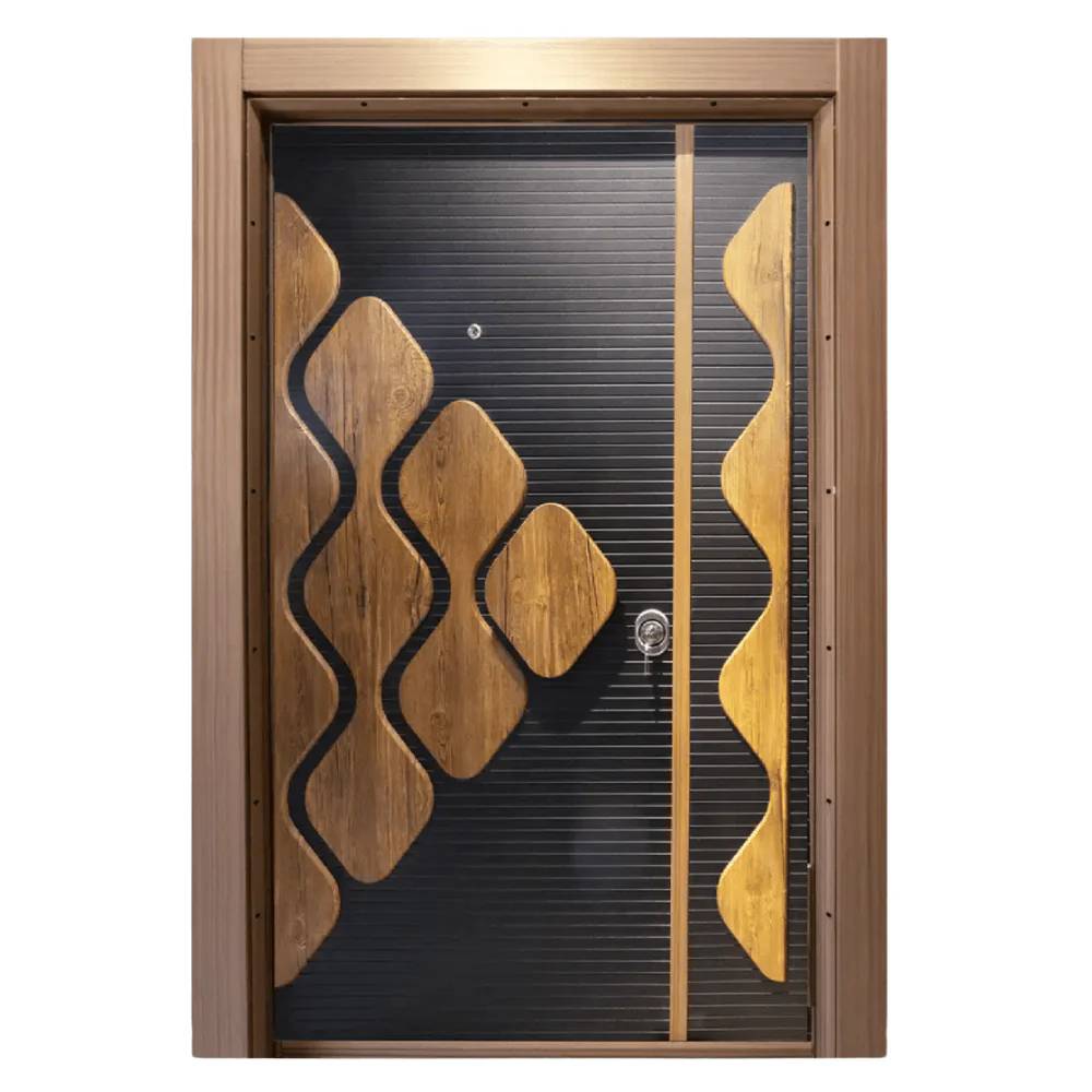 Decordin Luxury One & Half Door – PORTAL 013 – 7ft x 4ft, PVC Laminate Finish, Antique Frame, Central Lock System & Modern Luxury Design