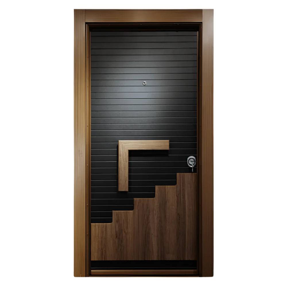 Luxury Single Door – PORTAL 015 – PVC Laminate Finish, Antique Frame, Central Lock System & Refined Contemporary Elegance for Modern Entrances