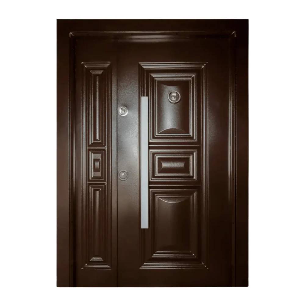 Full Metal One & Half Door – PMR-000 – 7ft x 4ft durable steel frame door with mono lock, peephole, and weather-resistant finish for enhanced property security