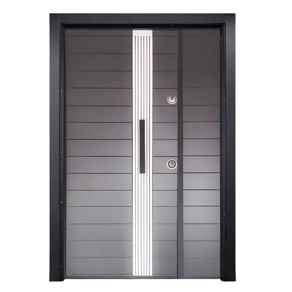 Laminox Portal One & Half Door – IBR-004 – 7ft x 4ft secure wooden-look door with mono lock, knocker & peephole
