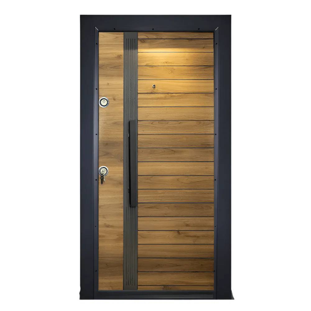 Laminox Single Door – PMR-014 – Elegant Laminated 7ft x 3ft Wooden Security Door with Peephole & Mono Lock System for Interior & Exterior Entrances