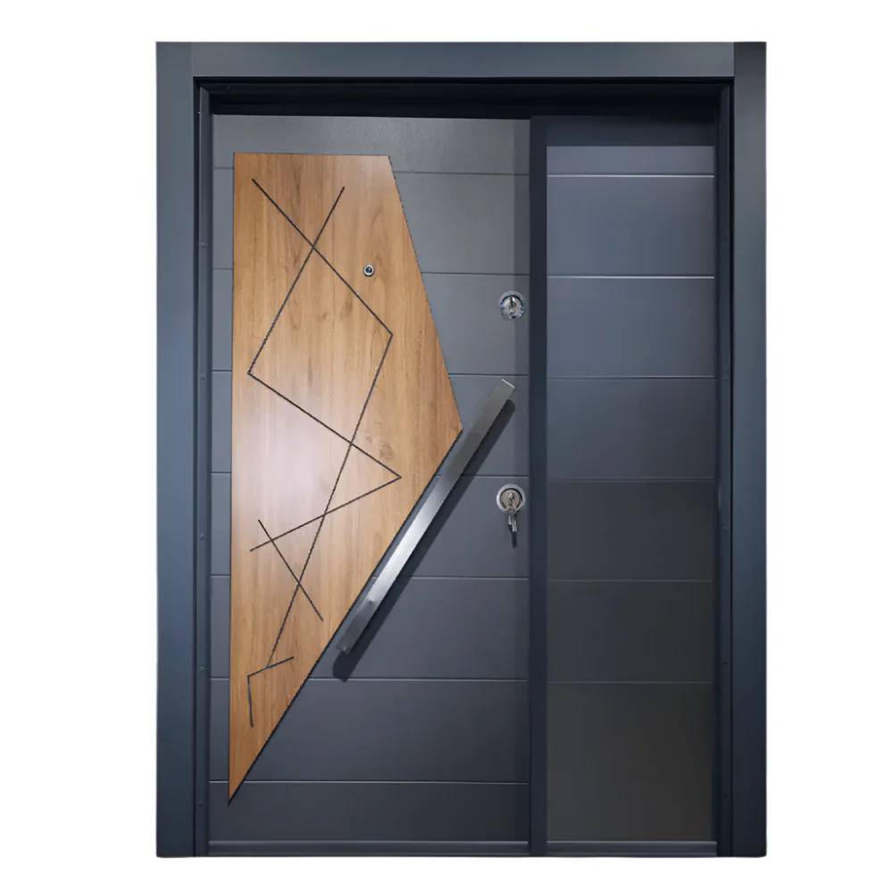 PVC Laminox Portal One & Half Door – PMR-011 – Dual-Lock Security Door with Double-Pane Glass, Weatherstripping & Sleek Modern Finish (7ft x 4ft)