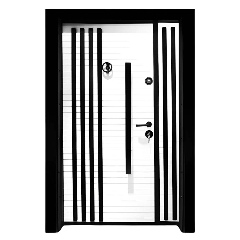 PVC Laminox Portal One & Half Door – PMR-013 – Dual-Lock Security Door with Double-Pane Glass, Weatherstripping & Contemporary Finish (7ft x 4ft)