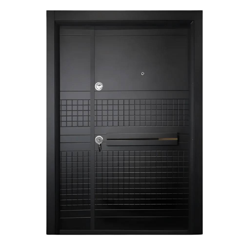 PVC Laminox Portal One & Half Door – PMR-016 – 7ft x 4ft Durable Laminated Security Door with Double Lock System, Glass Panels & Weather Seals for Modern Homes