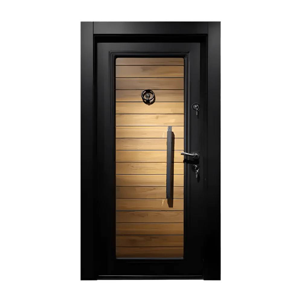 Laminox Single Door – PMR 019 – 7ft x 3ft Premium Security Door with Wooden Finish, Mono Lock System & Knocker Peephole for Residential or Commercial Entrances