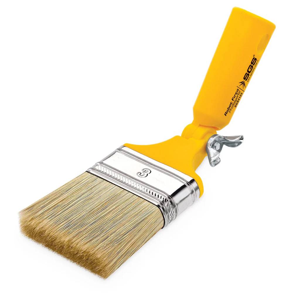 SGS Robot Paint Brush – 3” & 4” | 180° Swivel Head with Plastic Handle & Pole Compatibility