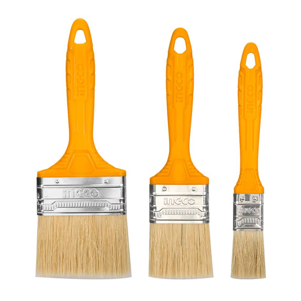Ingco 3-Pieces Paint Brush Set for Oil-Based Paint – CHPTB7860301 | Precision Brushes with Durable Plastic Handle