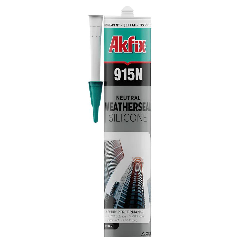 Akfix Weatherseal Neutral Silicone 310ml – 915N | UV-Resistant Neutral Cure Sealant for Windows, Facades & Exterior Joints