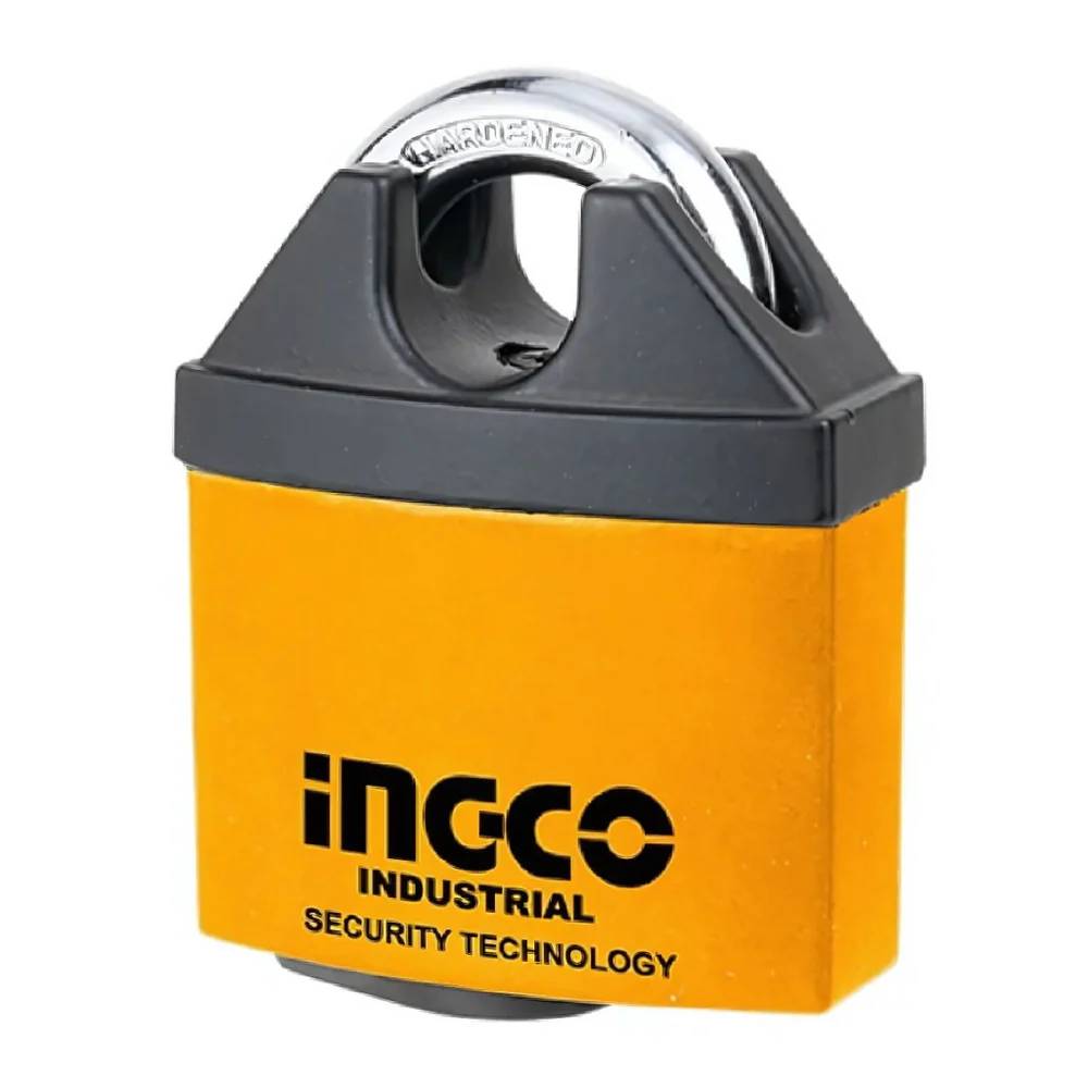 Ingco 65mm Weatherproof Iron Padlock – DBIK4651, Heavy-Duty Outdoor Use, Rubber Casing Protection, Corrosion-Resistant Design for Maximum Security