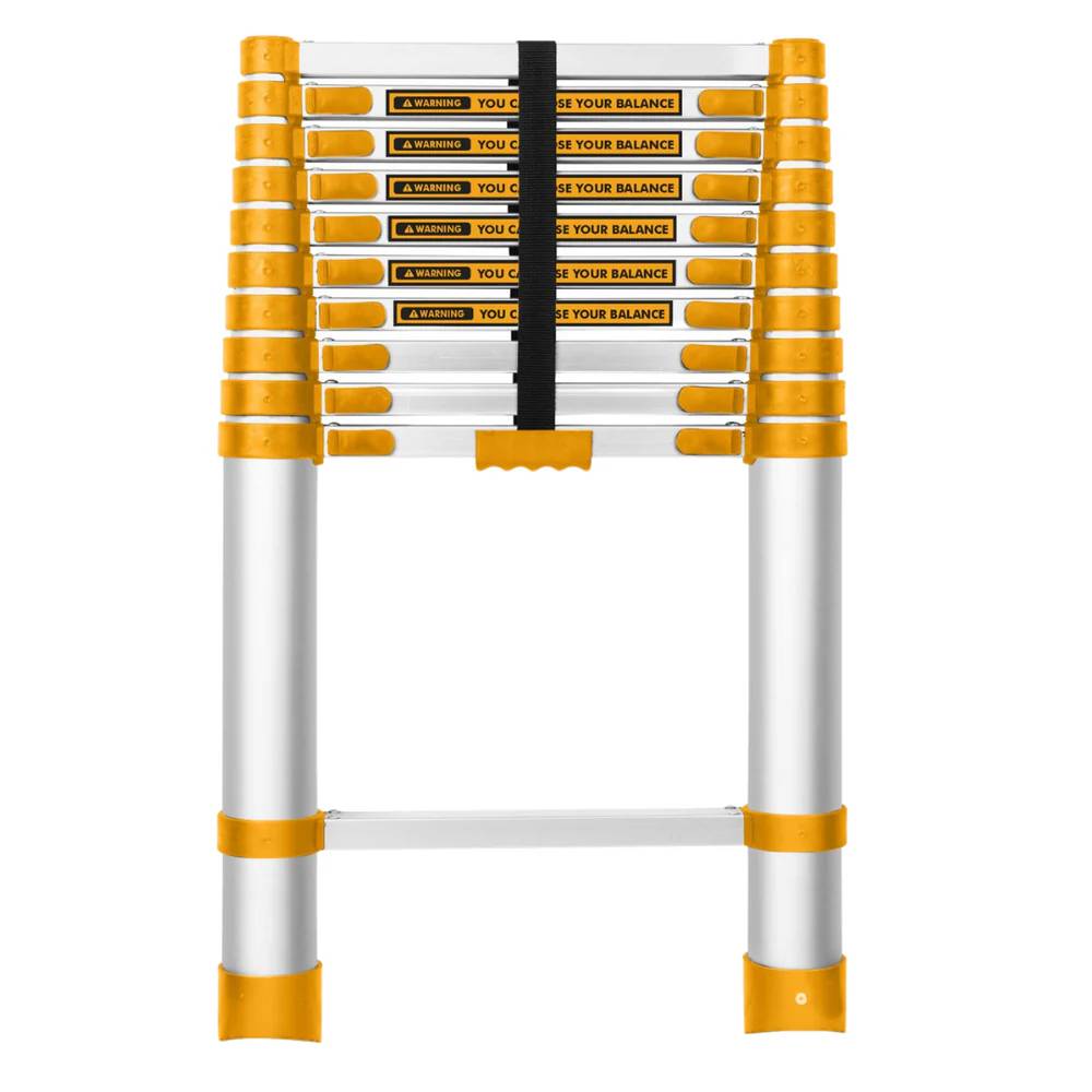 Ingco Telescopic Ladder – Compact Aluminum Multi-Purpose Ladder with Anti-Slip Rungs (6 Steps & 10 Steps Variants)