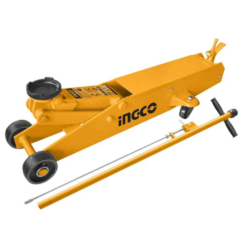 Ingco Hydraulic Floor Jack – 2 Ton, 2.5 Ton & 3 Ton Options with Smooth Lift, 360° Handle & Heavy-Duty Steel Frame