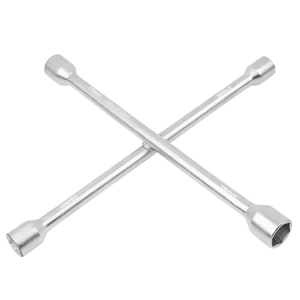 Wadfow 16" Cross Rim Socket Wrench 17-19-21-23mm – WTH8316, CK45 Carbon Steel, Chrome-Plated Finish, Heavy-Duty for Automotive Applications