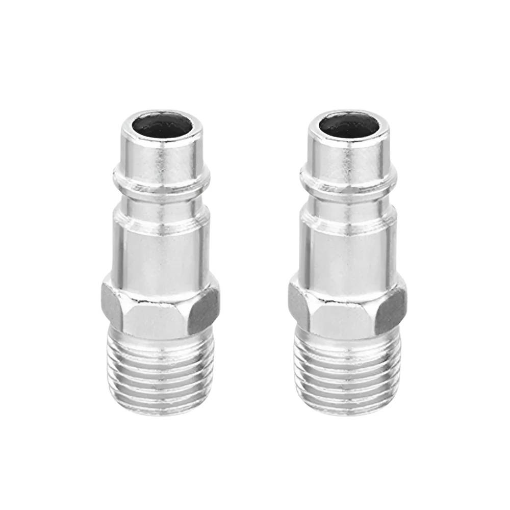 Wadfow 2Pcs Male Thread 1/4" Quick Plug Set – WQP2950, European Standard, Durable Pneumatic Connector for Air Tools & Compressors