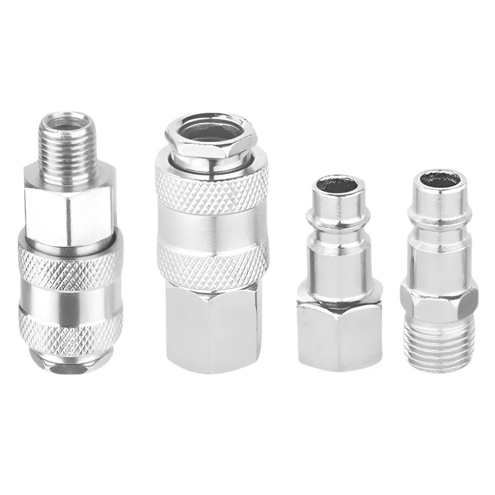 Wadfow 4 Pieces Air Coupler and Plug Set – WQP4670, 1/4” European Type, Durable Pneumatic Connector Kit for Air Tools and Compressors