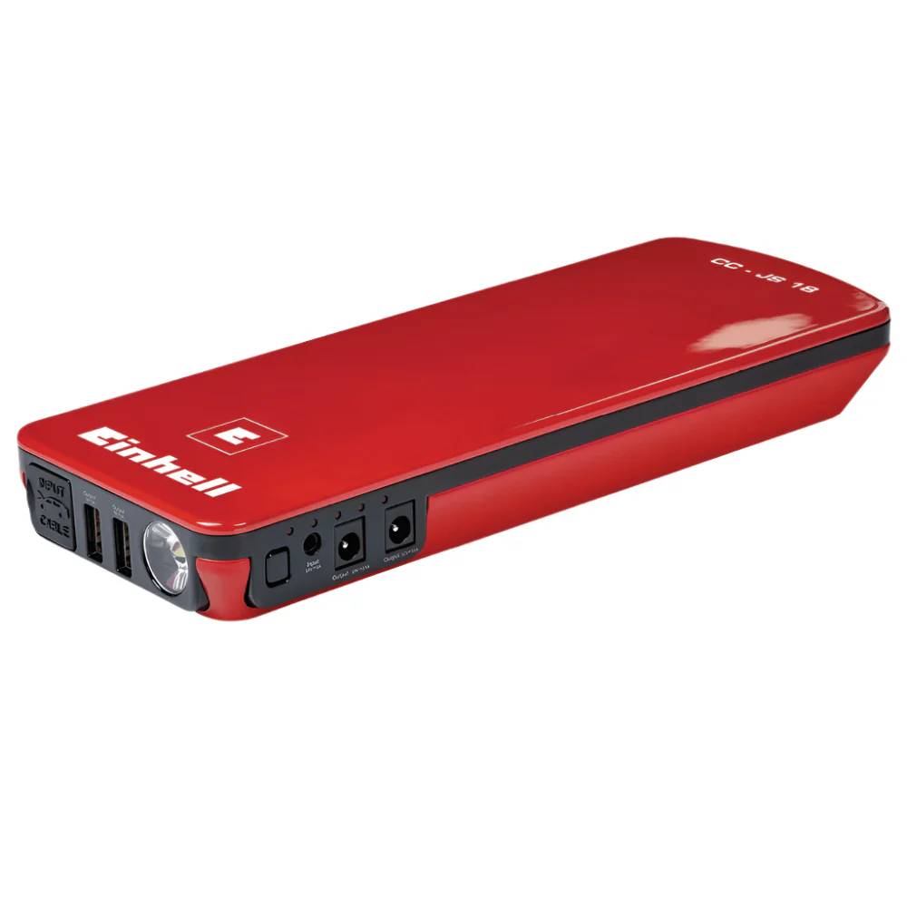 Einhell Jump Starter/Power Bank 12V – CC-JS 18 – 300A Boost Output, 18,000 mAh Battery, USB + 12V + 19V Charging, Emergency Light, Protective Case & Accessories Included