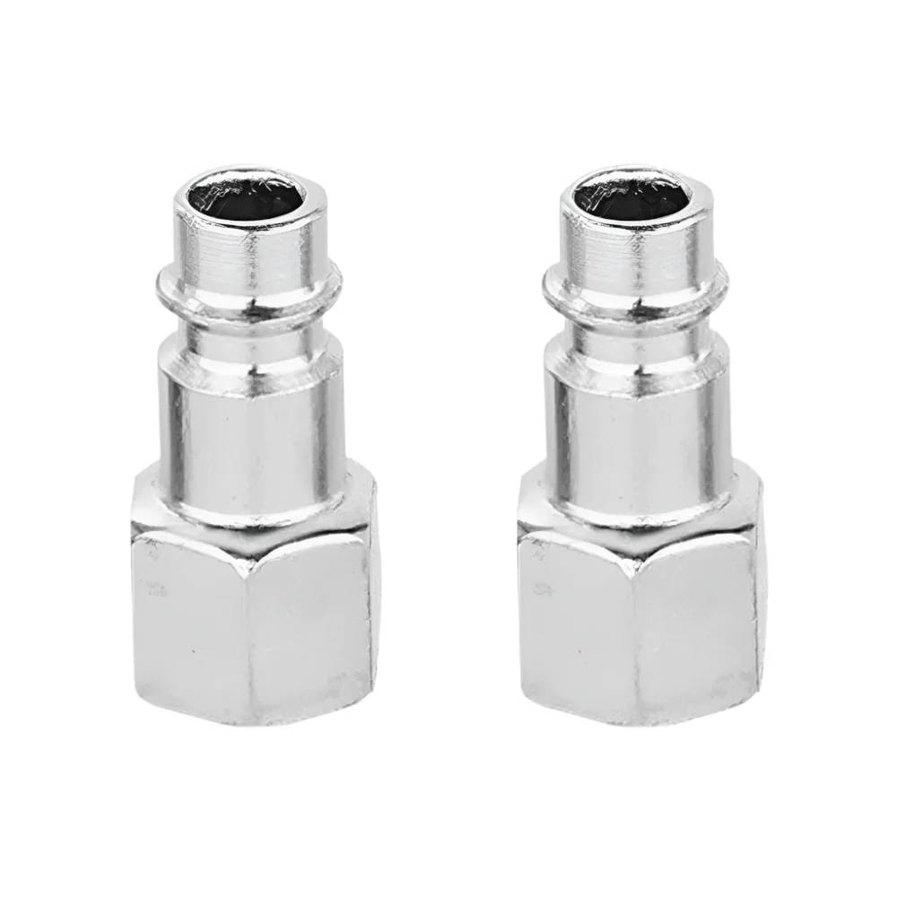 Wadfow 2Pcs Female Thread 1/4" Quick Plug Set – WQP2970 – Durable Pneumatic Air Fittings Compatible with Europe-Type Couplers for Compressors & Tools