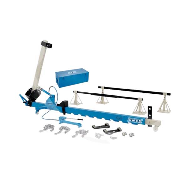 OMCN Straightener For Car Body Workshop – EXPORT – Complete Auto Frame Repair Bench with Vertical & Horizontal Arms, Self-Locking Clamps, and Hydraulic Pump Kit