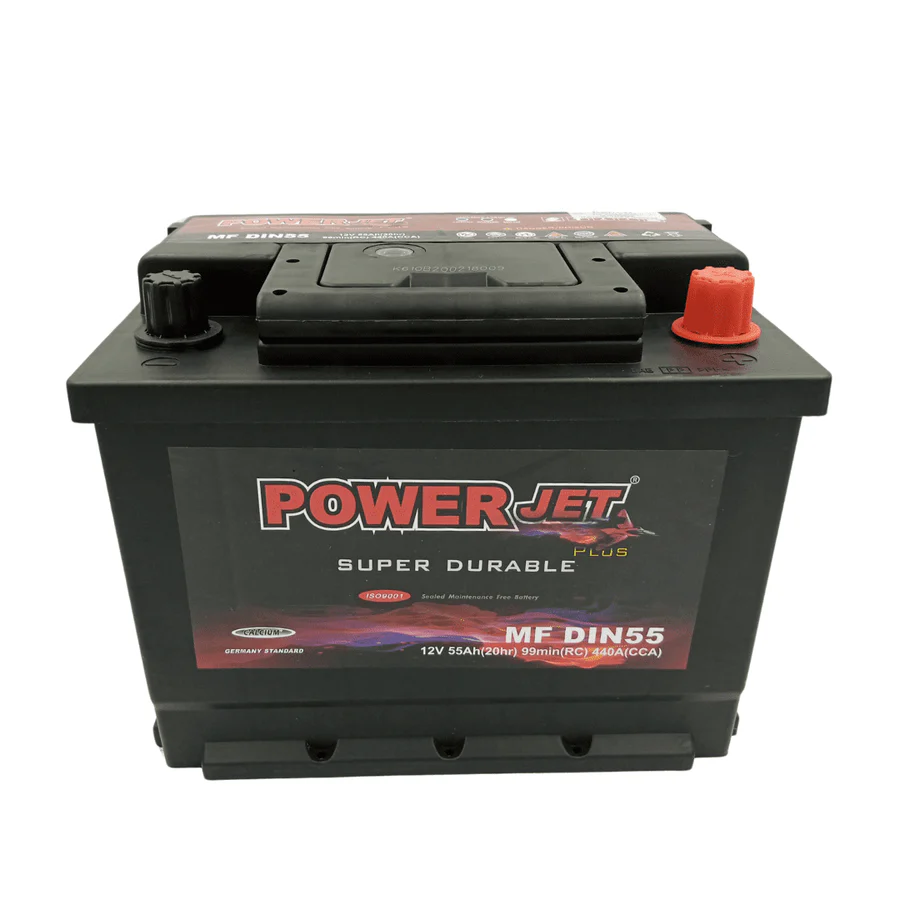 Powerjet 13 Plates 12V Car Battery 55Ah – DIN55 | Auto Spare Parts Ghana