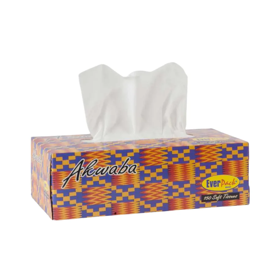 Everpack Akwaaba 150 Pieces Facial Car Tissue Pack | Soft & Strong 2-Ply Tissues | Auto Supply Ghana