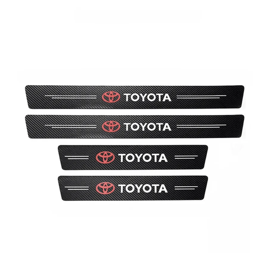 Universal Carbon Fiber Car Door Anti-Scratch Protective Stickers With Car Logo | Premium Protection & Style | Auto Supply Ghana