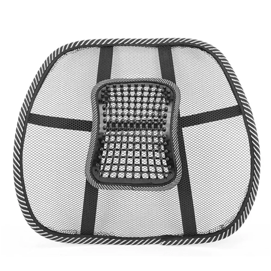 Breathable Broad Beaded Mesh Car Seat Back Massage Lumbar Support | Ergonomic Comfort for Car & Office | Auto Supply Ghana