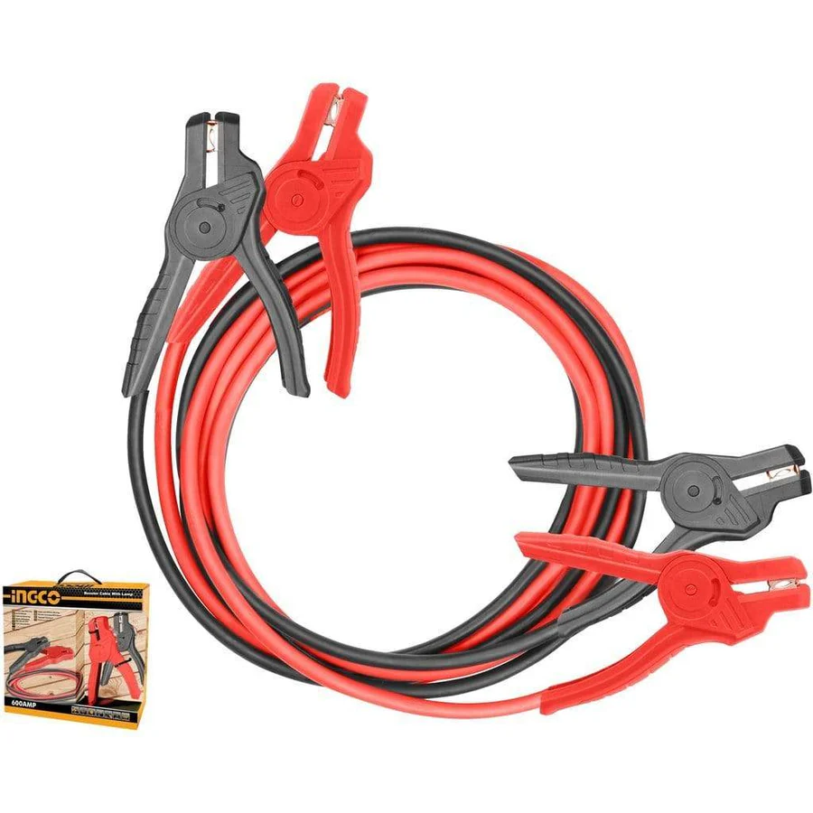 Ingco Booster Cable 600AMP – HBTCP6008 | Heavy-Duty Jump Starter Cable for Cars ≤4.5L | Auto Supply Ghana