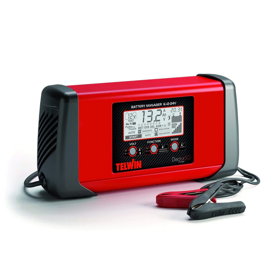 Telwin Battery Charger 230V 6V/12V/24V – Doctor Charge 50 | Intelligent Battery Manager for Cars & Workshops | Auto Supply Ghana