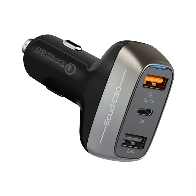 Promate Scud-30 30W Car Charger | Quick Charge 3.0 & 3A USB-C Port | Auto Supply Ghana