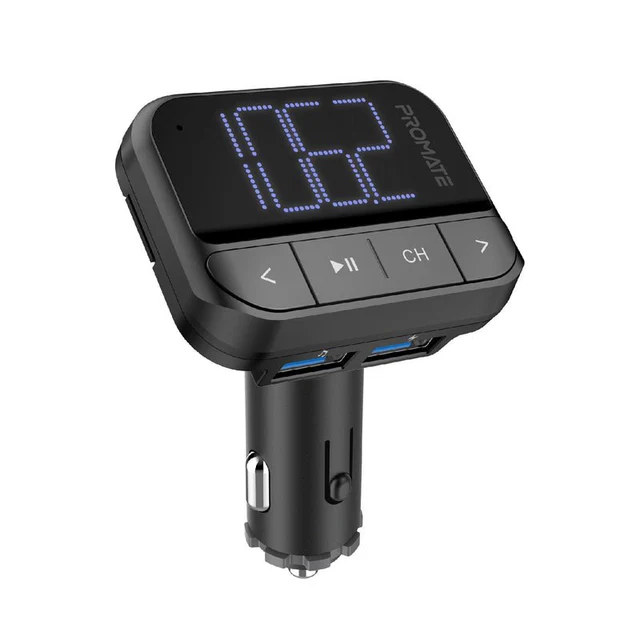 Promate In-Car FM Transmitter with Dual USB Ports - EzFM-2 | Auto Supply Ghana