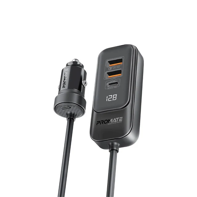 Promate 120W RapidCharge™ Multi-Port Car Charger with Backseat Hub - Gearhub-120W | Auto Supply Ghana