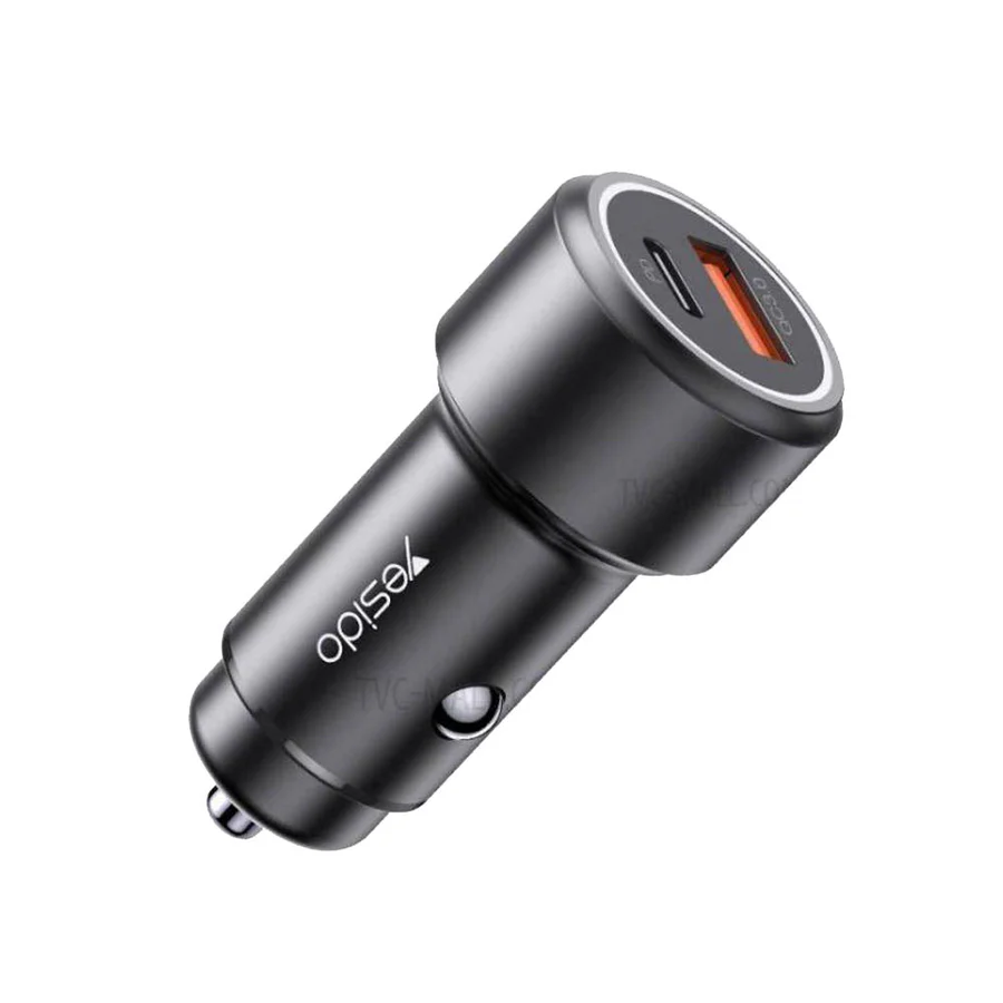 Yesido 42W Fast Charging Car Charger with Dual USB & Type-C Ports - Y42 | Auto Supply Ghana