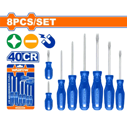 Wadfow 8-Piece Screwdriver Set – WSS2408 | Durable 40Cr Steel Precision Tools | Auto Supply Ghana