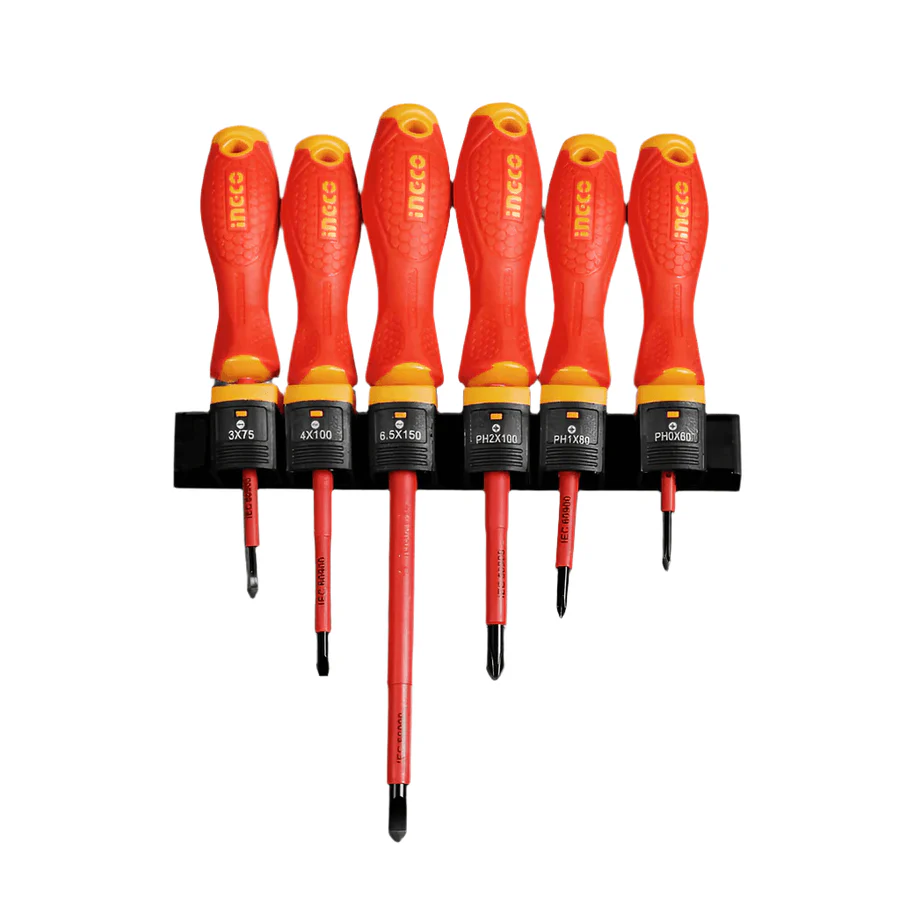 Ingco 6 PCS Insulated Screwdriver Set – HKISD0608 | 1000V VDE Certified | Auto Supply Ghana