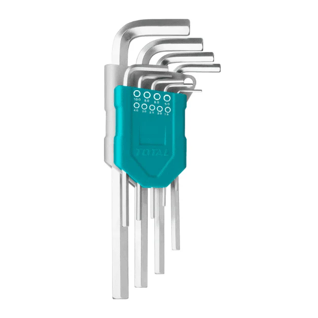 Total 9 PCS Hex Key Set – THT106191 | CR-V Steel, Long Arm | Auto Supply Ghana