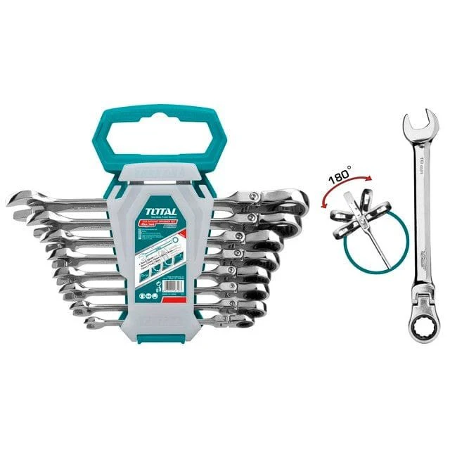 Total 8 PCS Flexible Ratchet Spanner Set – THT102RK586 | Cr-Mo Steel, Flexible Ratchet | Auto Supply Ghana