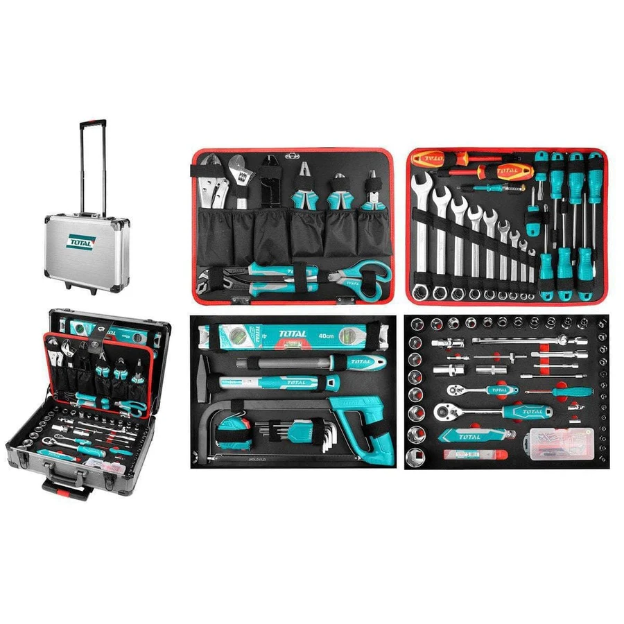 Total 147 PCS Hand Tool Set in Aluminum Case – THKTHP21476 | Comprehensive Automotive & Workshop Toolkit | Auto Supply Ghana