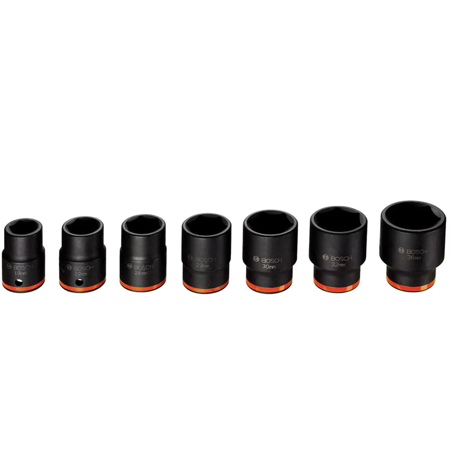 Bosch 7 PCS Deep Impact Socket Set – 2608551103 | Heavy-Duty 3/4″ Alloy Steel | Auto Supply Ghana