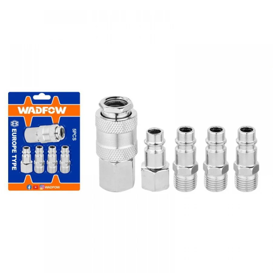 Wadfow 5 PCS 1/4″ Air Quick Coupling Set – WQP3670 | Durable Pneumatic Connectors | Auto Supply Ghana