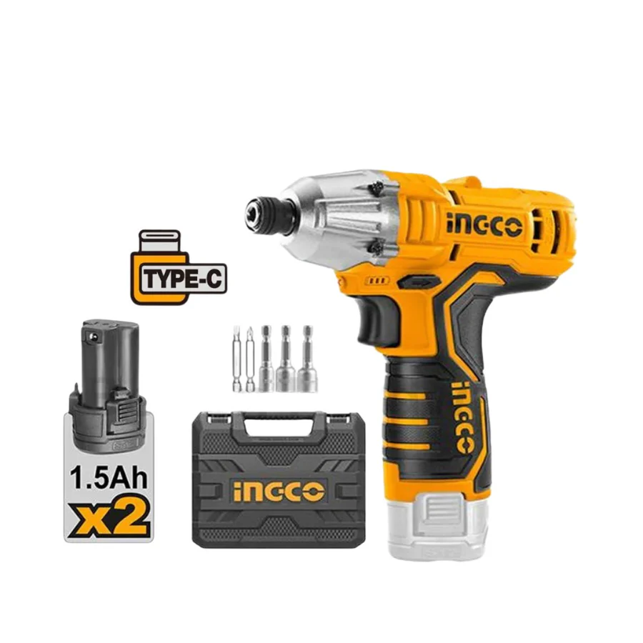 Ingco Lithium-Ion Cordless Impact Driver 12V 1.5Ah - CIRLI12015 | Compact & Powerful | Auto Supply Ghana