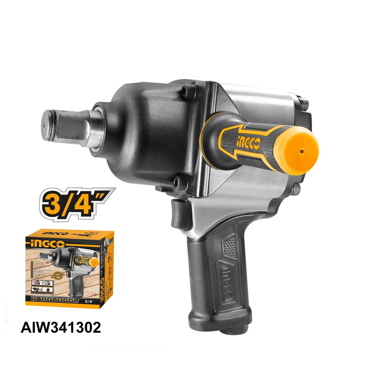 Ingco 3/4″ Air Impact Wrench – AIW341302 | 1600Nm High Torque | Auto Supply Ghana