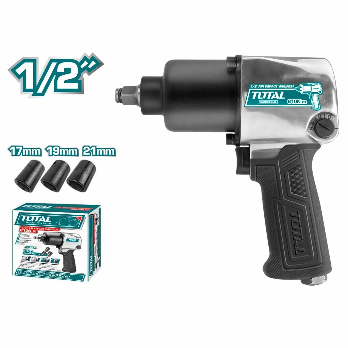 Total Air Impact Wrench 1/2" – 610Nm – TAT40122 | High-Torque Pneumatic Tool for Automotive & Mechanical Work | Auto Supply Ghana
