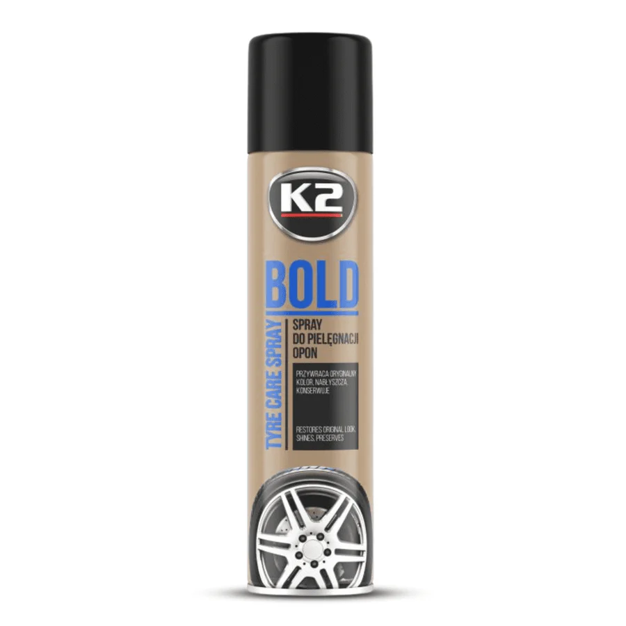 K2 Bold Tire Shine Spray – 600ml | Long-Lasting Gloss & UV Protection | Auto Supply Ghana