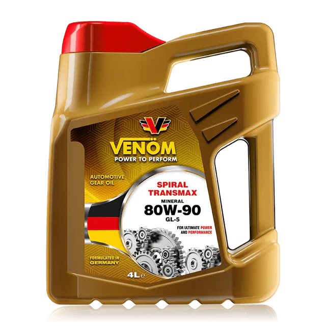 Venom Spiral Transmax Mineral Gear Lubricant Oil 20L/208L – SAE 80W-90 | Extreme Pressure Gear Oil for Differentials & Transmissions | Auto Supply Ghana