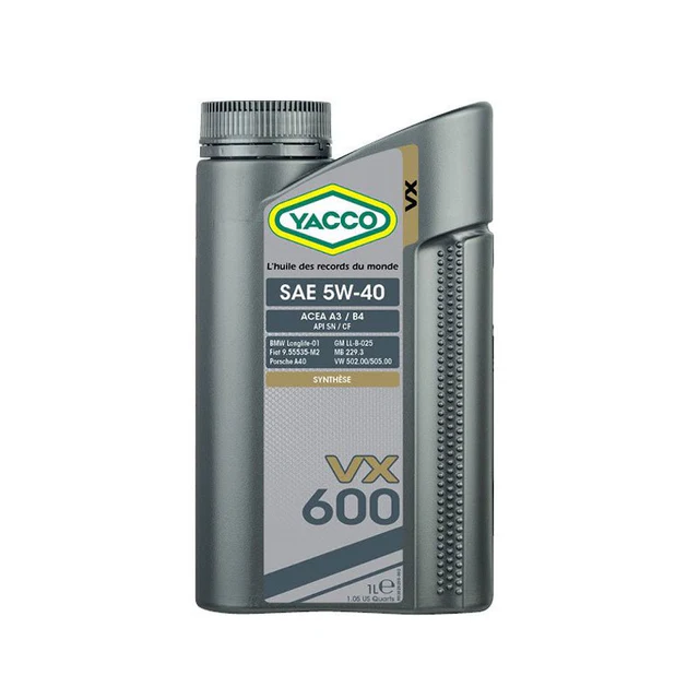 Yacco VX Synthetic Engine Oil – VX 600 SAE 5W40 | High-Performance Synthetic Motor Oil | Auto Supply Ghana