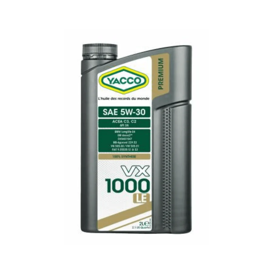 Yacco VX Premium 100% Synthetic Engine Oil – VX 1000 LE SAE 5W30 | Mid SAPS, Low Emission Engine Oil | Auto Supply Ghana