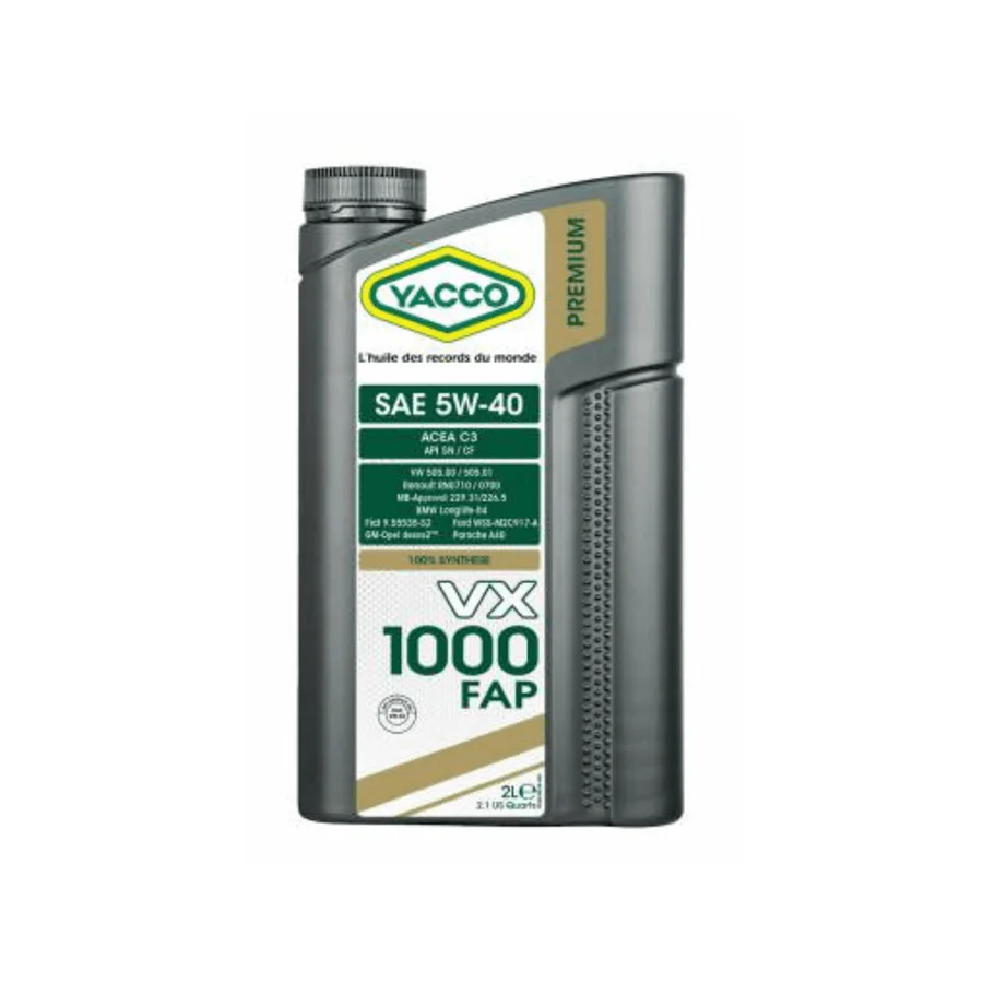 Yacco VX Premium 100% Synthetic Engine Oil – VX 1000 FAP SAE 5W40 | Mid SAPS, High Protection Engine Oil | Auto Supply Ghana